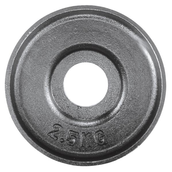 Gusseisen Gewichtsscheibe 2,5 kg für Hanteln und Krafttraining, rund mit Loch.