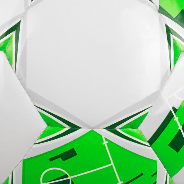 Weiß-grüner DERBYSTAR Futsal-Bundesliga Apus Light 290 Futsalball mit integriertem Spielfeld-Design Detailansicht Balldesign