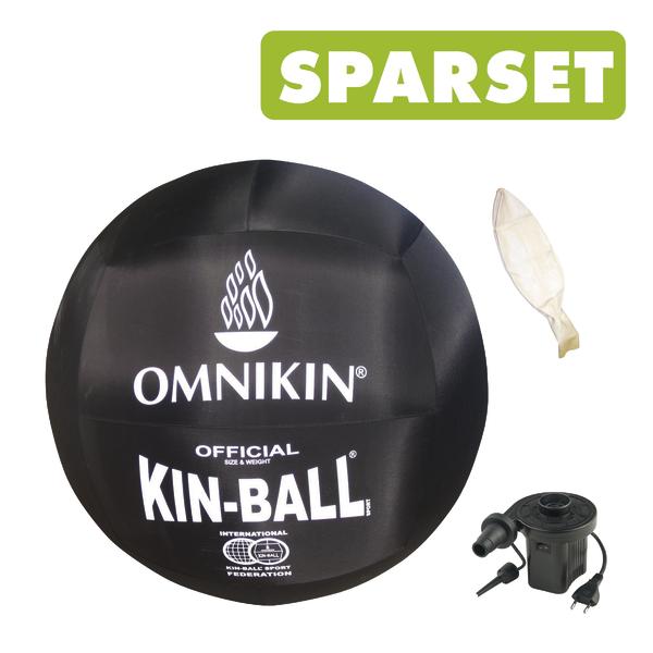 Schwarzer Kin-Ball mit Pumpe und Ersatzballon im Sparset für Kin-Ball Sport.