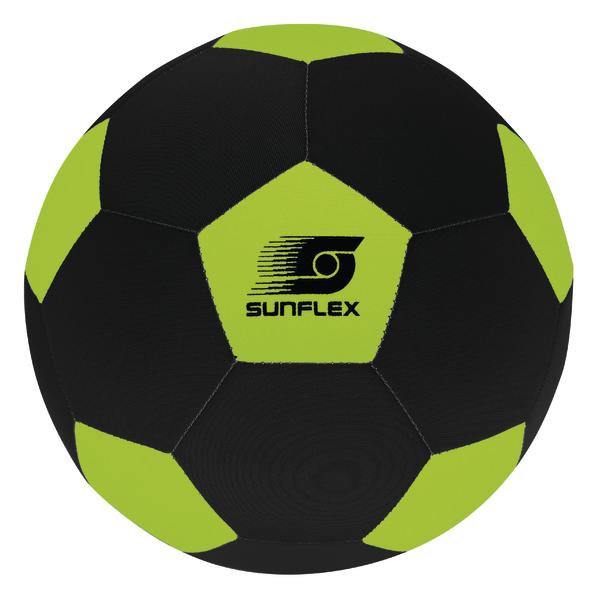 Grün-schwarzer Sunflex Fußball mit klassischem Fünfeck-Design, ideal für Freizeitspiele.