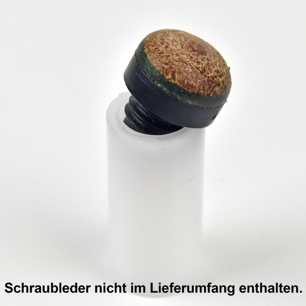 Ersatz-Billard-Queue-Spitze mit Schraubgewinde, ohne Schraubleder, auf weißem Hintergrund.