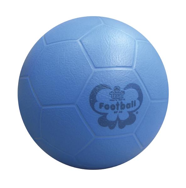 Blauer Soft-Fußball mit Wabenmuster, ideal für Kinder und Indoor-Spiele.