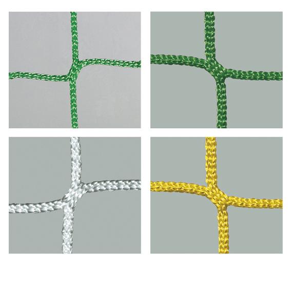 Nahaufnahme von unterschiedlich farbigen Netzen mit quadratischem Mustern.