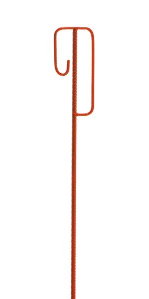 Rote Abspeerstange zum Einschlagen.