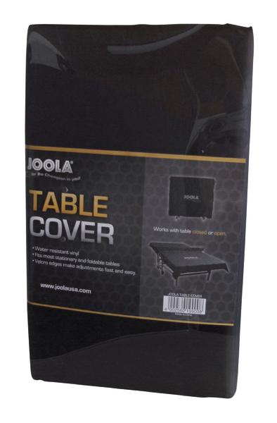 Schwarze Joola Tischdecken-Abdeckung für klappbare und feste Tische, wasserabweisend.