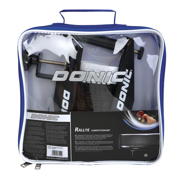 Donic Rallye Tischtennisnetz mit Klemmen im transparenten Trageetui, Tischtennis Zubehör.