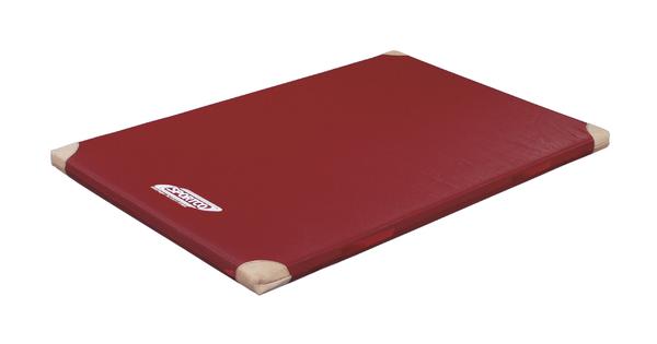 Sportco Turnmatte Classic, mit Schutzecken aus Leder und mit Tragegriffen, 125 x 200 x 8 cm, rot