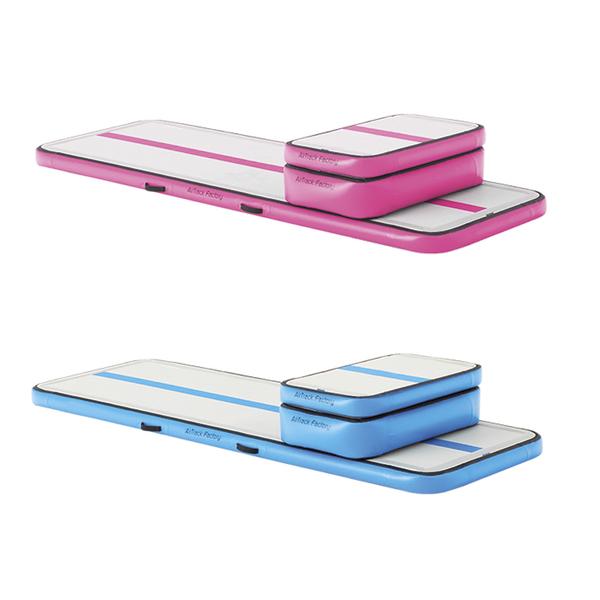 Aufblasbare Airtrack Gymnastikmatte in zwei Größen für Training und Sport.