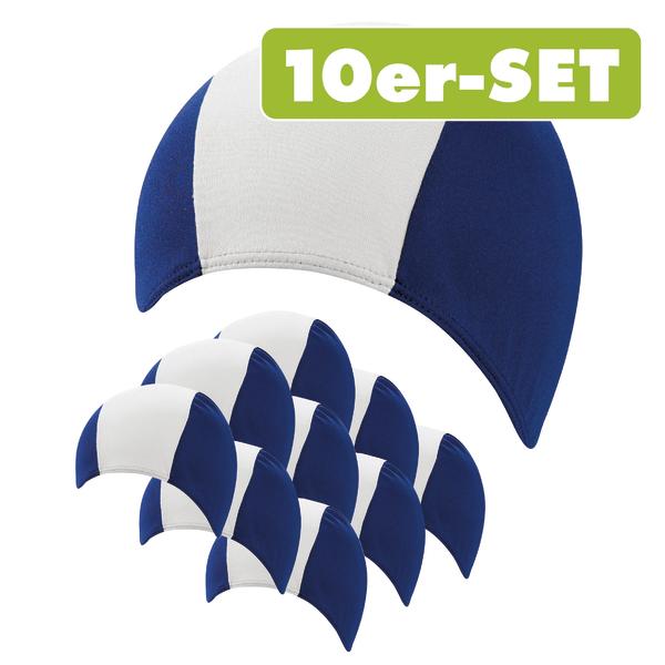 BECO Textil-Badekappe, Badekappe im 10er Satz, blau/weiß