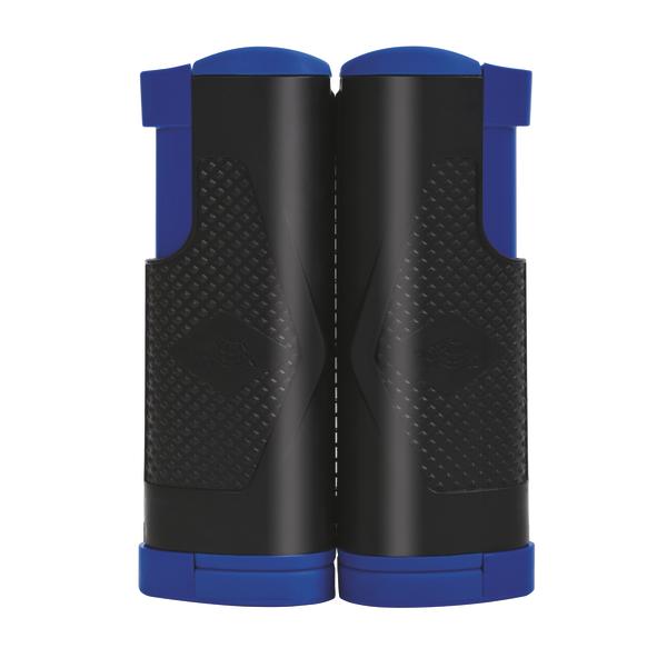 Kompakte schwarze und blaue Ferngläser mit rutschfestem Griff für Outdoor-Aktivitäten.