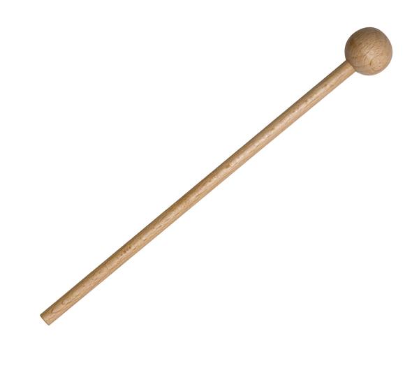 Holzschlägel mit rundem Kopf, geeignet für Schlaginstrumente wie Trommeln oder Klangschalen.