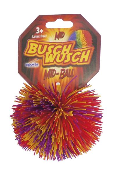 Bunter Busch Wusch Mid-Ball Spielball aus weichem Kunststoff für Kinder ab 3 Jahren.