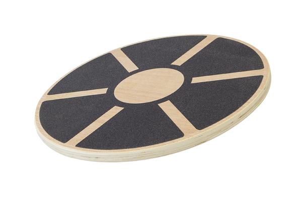 Balancierbrett aus Holz mit rutschfester Oberfläche für Gleichgewichtstraining.
