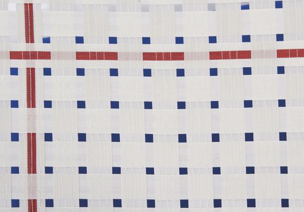 Nahaufnahme eines Trampolin-Sprungtuches, textile Struktur sichtbar.