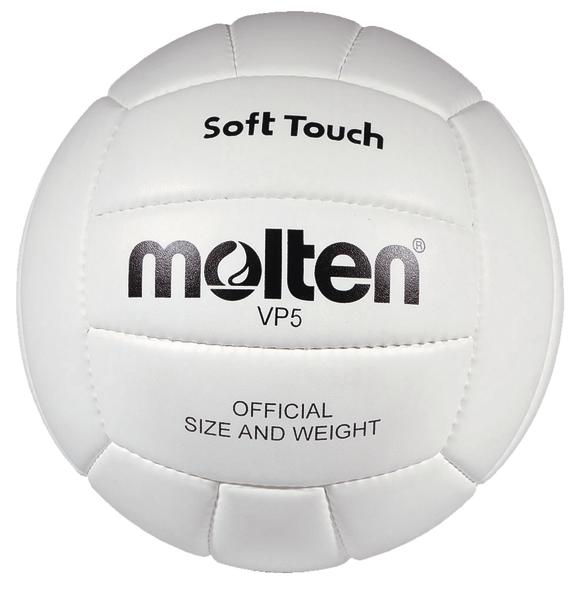 Weißer Molten Volleyball VP5 mit Soft Touch und offizieller Größe und Gewicht.