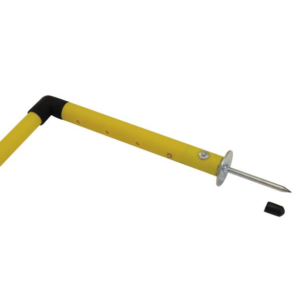 Multi-Trainingshürde mit Metallspitze und schwarzer Schutzkappe, höhenverstellbar.