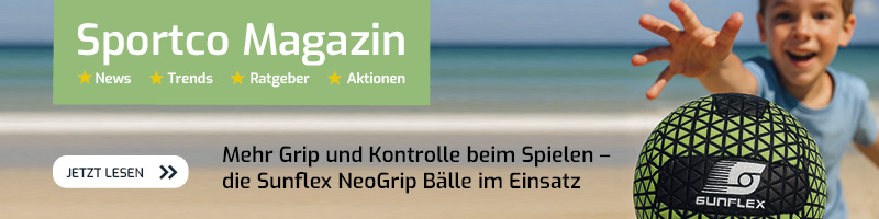 Sportco Magazin mit Sunflex NeoGrip Ball für Spiel, Training und Freizeit.