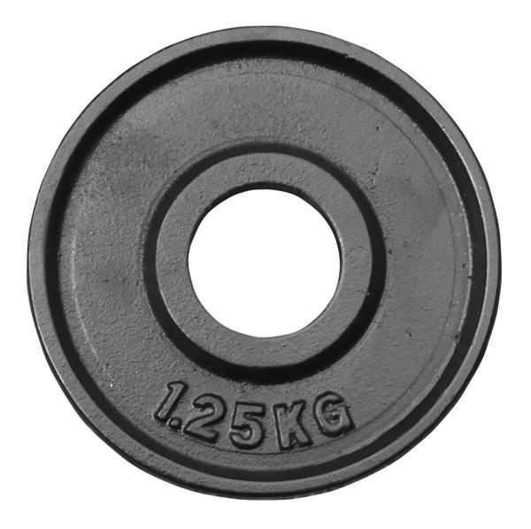 Gewichtsscheibe 1,25 kg aus Gusseisen für Hanteln und Krafttraining.