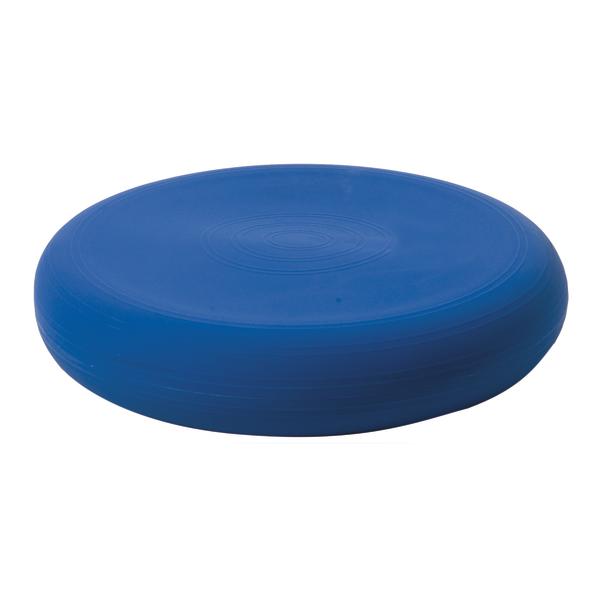 Blauer Balance-Kissen für Sitzhaltung und Gleichgewichtstraining, rund und aufblasbar.