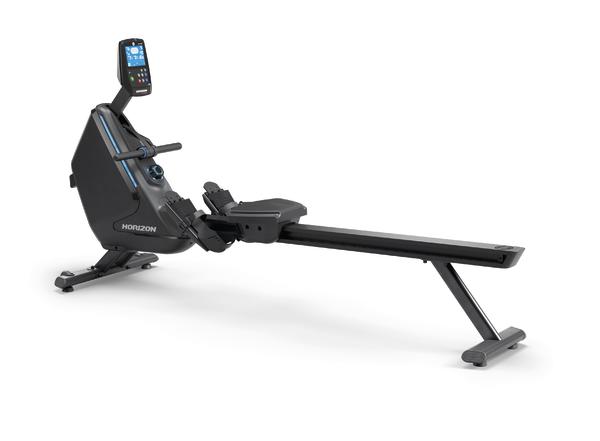 Rudergerät Horizon mit digitalem Display und ergonomischem Sitz für effektives Heimtraining.