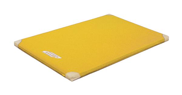 Sportco Turnmatte Classic, mit Schutzecken aus Leder und ohne Tragegriffe, 100 x 150 x 6 cm, gelb