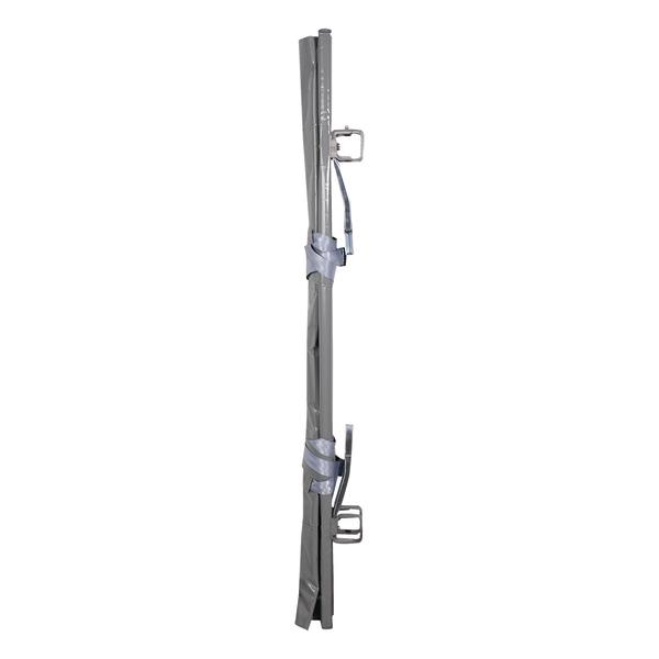 Klappbare graue Krankentrage für den Patiententransport.