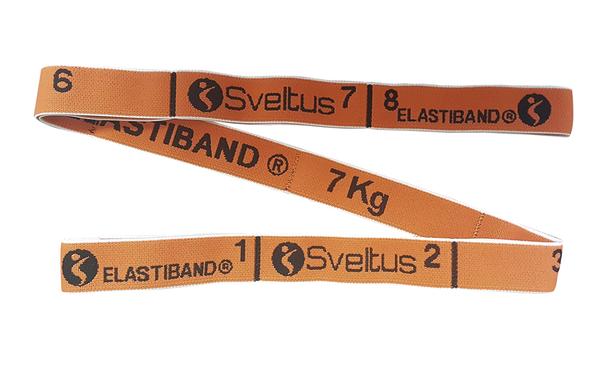 Elastisches Fitnessband Sveltus Elastiband in Orange mit 7 kg Widerstand.