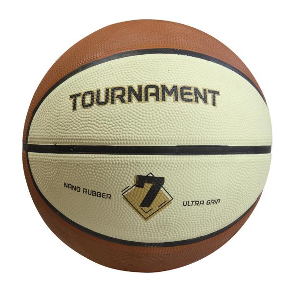 Basketball mit "Tournament" Aufschrift und Nano Rubber Ultra Grip Oberfläche.