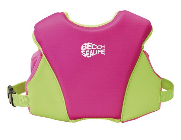 Kinder-Schwimmweste in Pink und Grün mit verstellbarem Gurt von Beco Sealife.