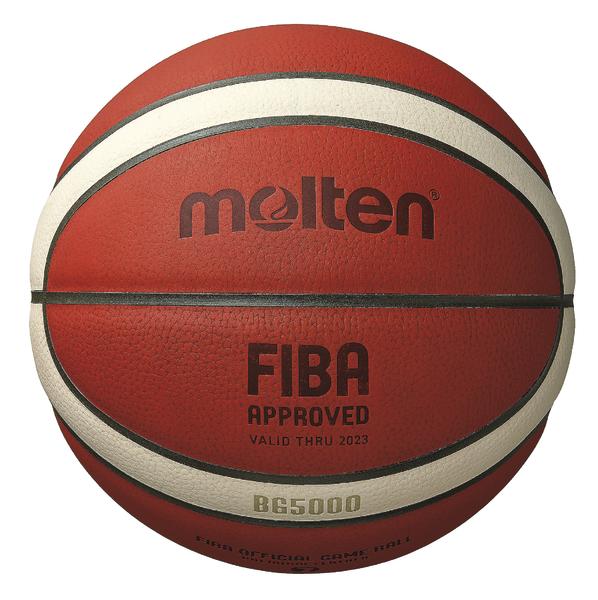 Basketball von Molten, FIBA-zertifiziert, rot-weiß, offizieller Spielball Modell B65000.