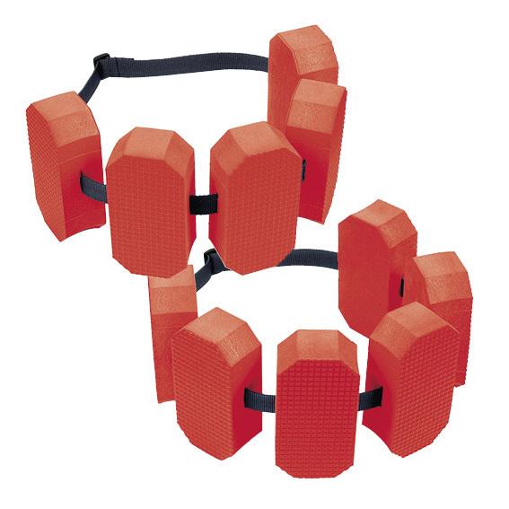 Rotes Schwimmgürtel-Set mit Schaumstoffpolstern und verstellbarem Gurt für Wassersicherheit.