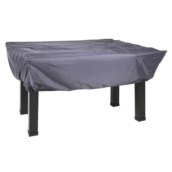 Schutzabdeckung für rechteckigen Gartentisch, wasserabweisend, grau, wetterfest.