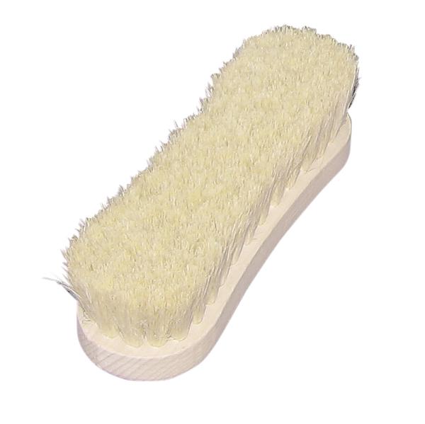 Holzbürste mit hellen Naturborsten, ideal für Reinigung und Pflege von Oberflächen.