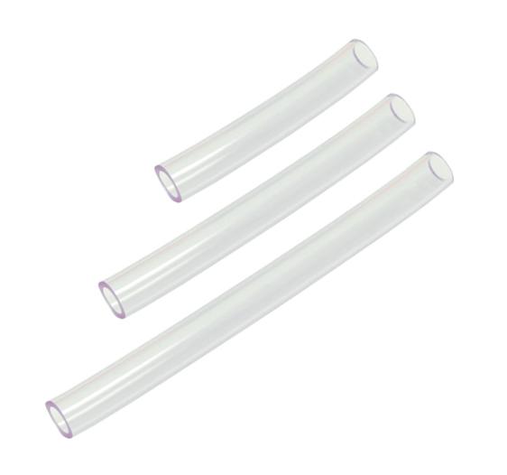 Transparente Schrumpfschläuche in drei verschiedenen Längen, isolierende Kabelhüllen.