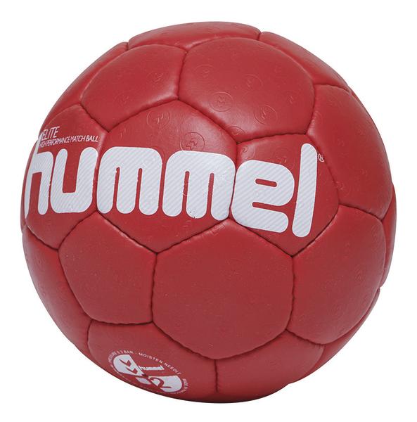 Roter Hummel Handball mit weißem Logo, ideal für Handballspiele und Training.