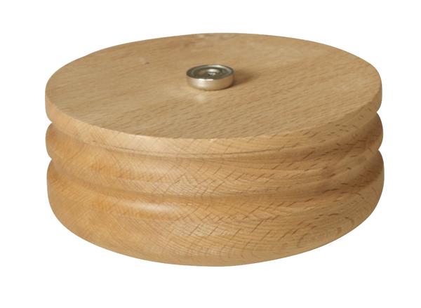 Holzuntersetzer rund mit Magnet, naturfarben, für Gläser und Tassen, isolierend.