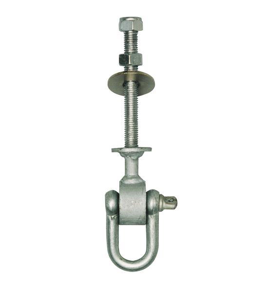 Schraubbare Spannschraube mit Öse und Mutter aus verzinktem Stahl für Befestigungen.