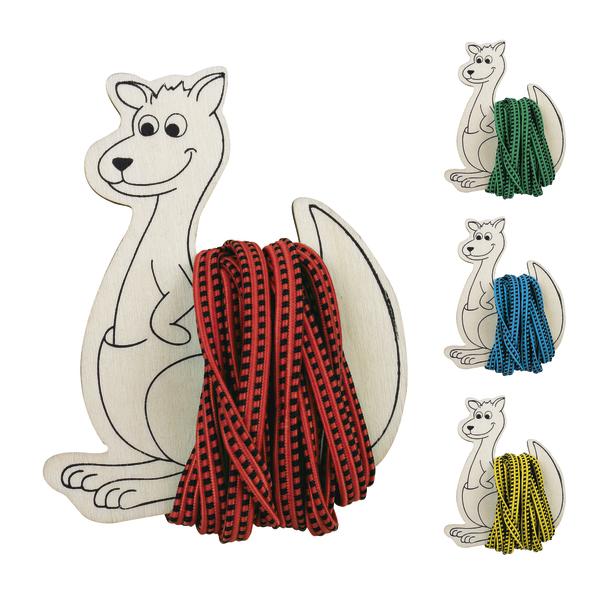 Känguru-Ausschnitt mit verschiedenfarbigen Seilen.