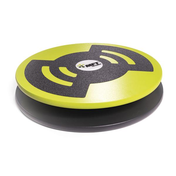 Balance-Board in Gelb und Schwarz zur Stabilitäts- und Gleichgewichtstraining.