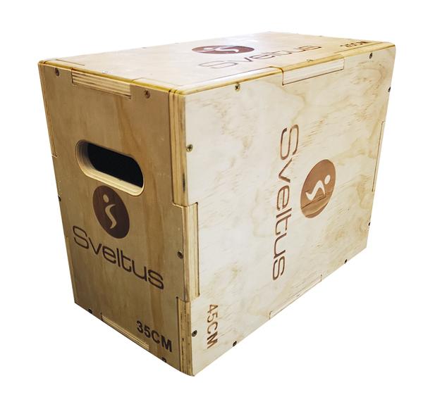 Holz-Plyo-Box von Sveltus mit Griffen, 35x45 cm, für Sprung- und Fitnesstraining.
