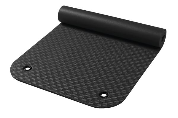 Sport- und Gymnastikmatte KOMFORT mit Ösen, Größe 180 x 65 x 0,8 cm, schwarz