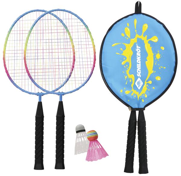 Schildkröt Badminton Set mit 2 Schlägern, Federbällen und Hülle.