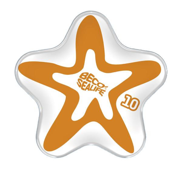 Oranger Sternförmiger Beco Sealife Hundespielzeug aus robustem Material, Größe 10.