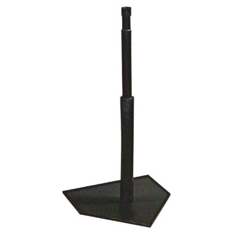 Baseball-Tee für Schlagtraining mit verstellbarer Höhe und stabiler Basis.
