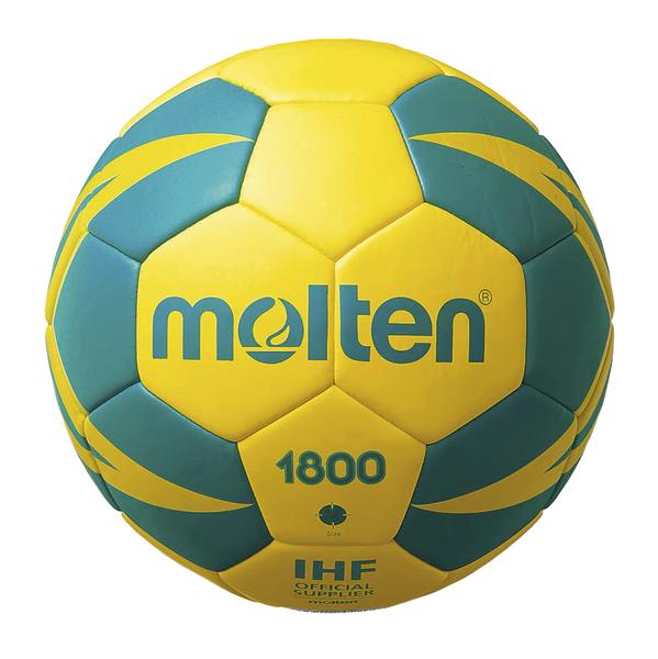 Handball Molten 1800 in Gelb und Grün, offizieller IHF Spielball.