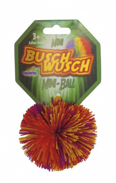 Bunter Buschwusch Mini-Ball aus Gummi, Spielzeug für Kinder ab 3 Jahren.