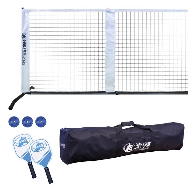 Pickleball-Set mit Netz, zwei Schlägern, drei Bällen und Tragetasche von Park & Sun Sports.