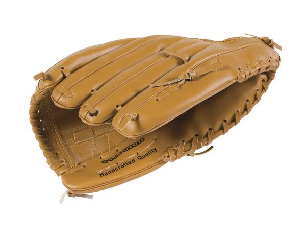 Baseball-Fanghandschuh aus braunem Leder, handgefertigt und hochwertig verarbeitet.