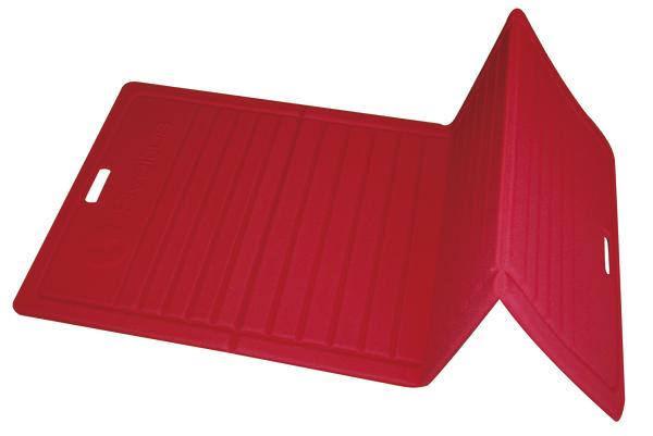 Rotes faltbares Fitness- und Yogamatte mit Tragegriffen, rutschfest und gepolstert.