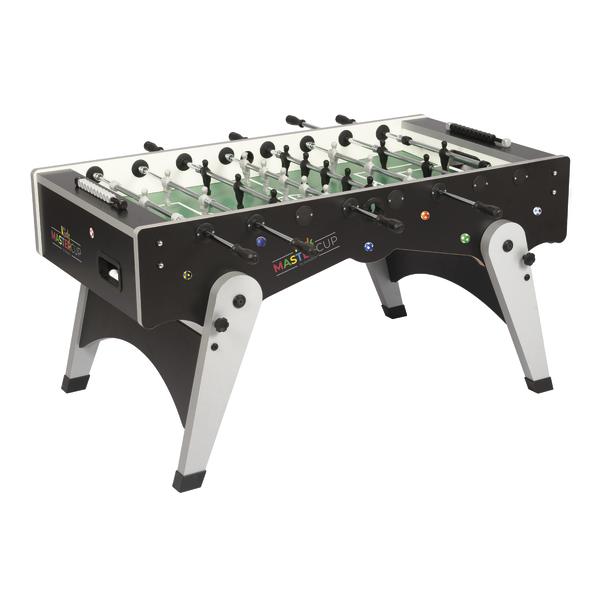 Kids Master Cup Tischkicker mit klappbaren Beinen und kindgerechter Höhe.